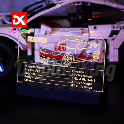Display King Led light display plaque for Lego Porsche 911 RSR 42096 NEW