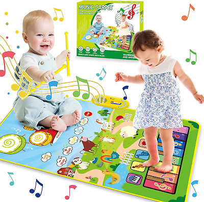 #ad 3 in 1 Musical Toys for Toddlers 1 3 Piano Keyboard Drum Mat with 2 Drum Sticks