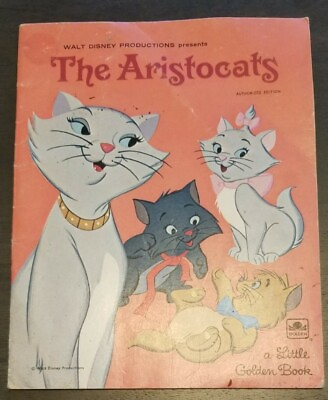 Vintage 1970 Little Golden Book Walt Disney The Aristocats
