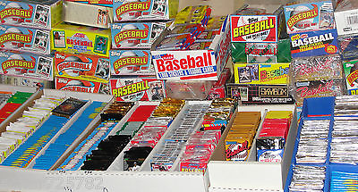 Vintage Old Baseball Cards Unopened Packs from Wax Box Case Huge 100 Card Lot