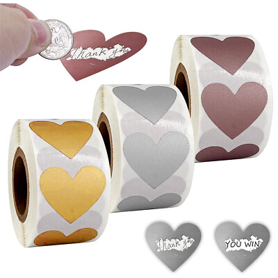 Heart Shaped Scratch Off Stickers Labels Game Wedding For Scrapbook