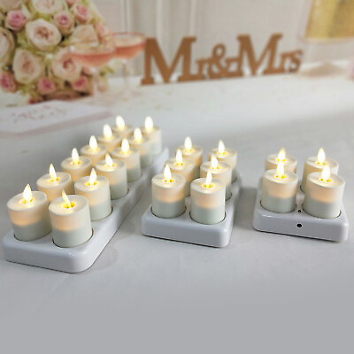 Luminara Flickering Rechargeable Tea Light Flameless Led Candles for Birthday