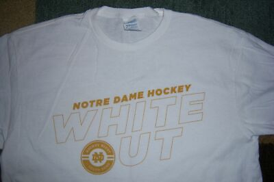 #ad VERY RARE Authentic NOTRE DAME Fighting Irish HOCKEY WHITE OUT Shirt L jersey