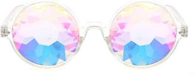 #ad Women Kaleidoscope Rave Rainbow Glasses Prism Mirrored Lens for Festival Party C