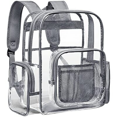 Backpack Large Clear Heavy Duty Transparent See through Bookbag For Student New