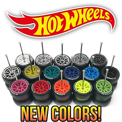#ad Hot Wheels 10 SPOKE NEW Real Riders Wheels Rims Rubber Tires Set 1 64 Scale