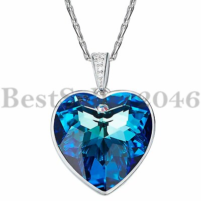 Titanic Heart of the Ocean Crystal Made With Swarovski Element Pendant Necklace