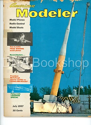 #ad VTG Magazine 1957 American Modeler Rocket Launch cover radio control hobby