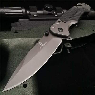 9#x27; Tactical Folding Pocket Knife Outdoor Survival Hard 58HRC Hunting G10 Handle
