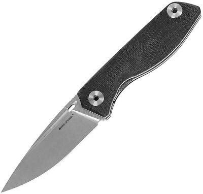 Real Steal Sidus Free Liner Lock Knife Black Micarta Handle Plain D2 Blade 7466