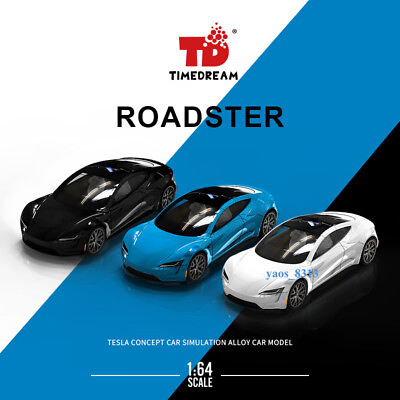 #ad TM 1 64 Alloy Car Model TESLA Roadster Model 3 Dream Series