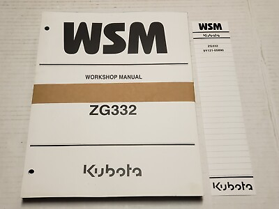 #ad Kubota WSM Work Shop Manual Tractor Mower Booklets ZG332