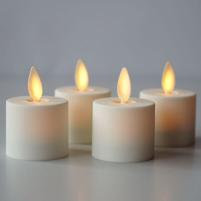 Luminara Flameless Battery Operated Tealight Candles Unscented Remote Ivory 4pc