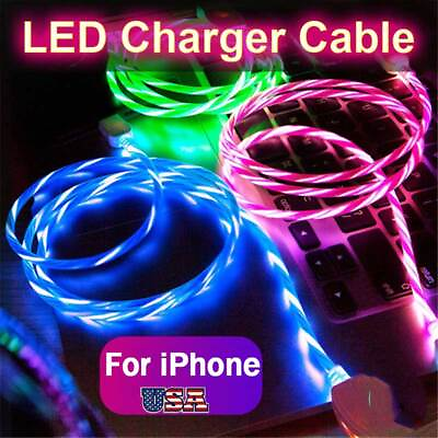 LED Fast Charging USB Charger Cable For iPhone 14 13 12 11 Pro Max XS XR X 8 7 6