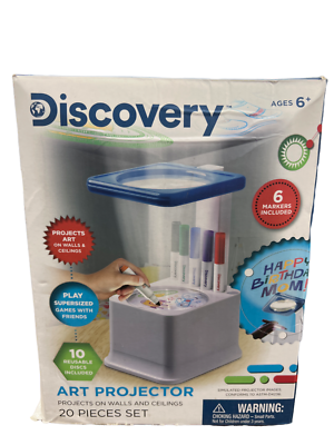 Discovery Kids Art Projector with Six Dry Erase Markers and 10 Reusable Discs