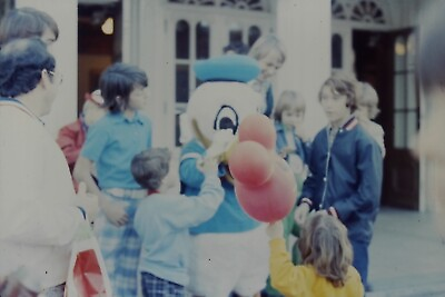 #ad c1960s 70s Donald Duck Kids Mickey Mouse Balloon Disneyland Vintage 35mm Slide