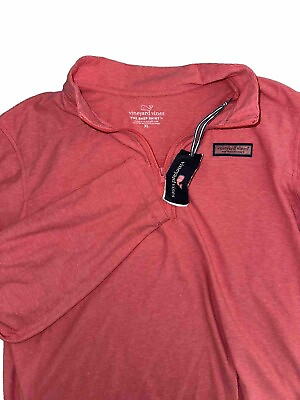 #ad NWT Vineyard Vines The Shep Shirt Pink Long Sleeve 1 4 Zip Sweater Size XL