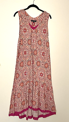 Ellen Tracy XL Nightgown Sleeveless Multi Pink Kaleidoscope Zen Print