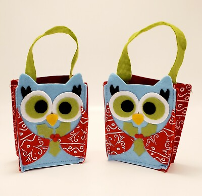 Felt Owl Christmas Bags 3D Western 5 1 4quot; x 4.75quot; x 2 1 4quot; Reusable