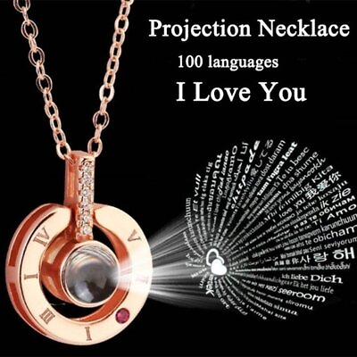 #ad I LOVE YOU in 100 languages Pendant Necklace Romantic Day Valentine#x27;s Day gifts