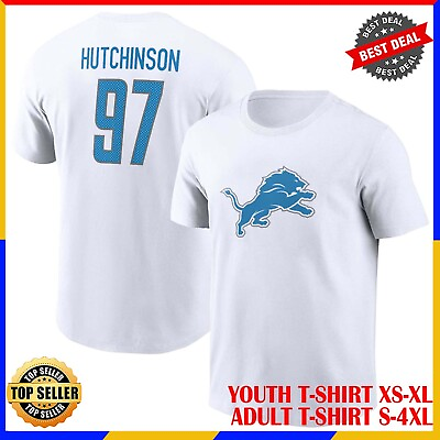 #ad #ad HOT Aidan Hutchinson Detroit Football Lions Icon Player Name amp; Number T Shirt