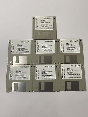 Microsoft Word 6.0 For Windows Version 6.0 Floppy Disk Set 3.5quot; Disks 1 to 7