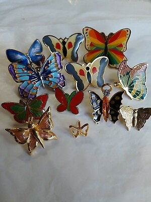 Butterfly Lapel Hat Jacket Pin Lot Of 12 A Kaleidoscope Of Butterflies