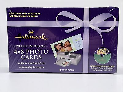 Printable Premium Blank 4x8 Photo Cards Envelopes Software 40 Total New