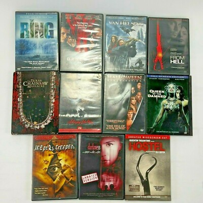 Lot of 11 Horror DVD Movies The Ring Jeepers Creepers Halloween Van Helsing