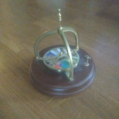 Lefton Single Wheel Kaleidoscope Brass and Wood with Music Box