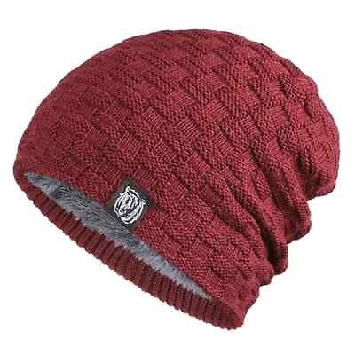 Men Women Warm Winter Wool Hat Slouchy Waffle Knit Pattern Beanie Hat Skull Cap