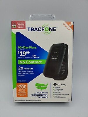 TracFone LG 440G Flip Phone 3G Sealed Prepaid New Old Stock