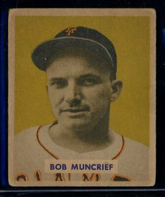 #ad 1949 Bowman #221 Bob Muncrief Pirates Lt. Wrinkles VG LOOK