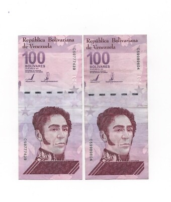 Venezuela 100 Digitales Million Bolivar X 2 Pc Used