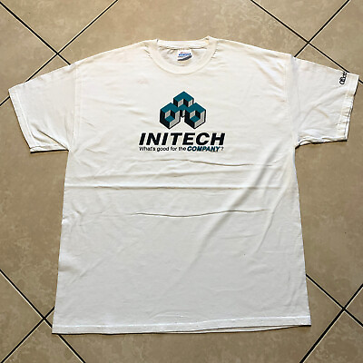 #ad NWOT Vintage 2007 Office Space Initech Company Movie Promo T Shirt XL VTG White