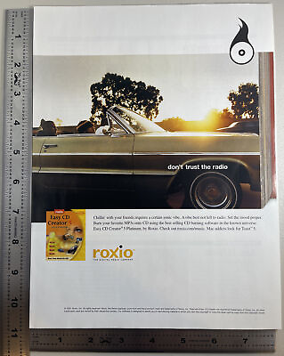 2001 Roxio Easy CD Creator 5 Platinum Ad MP3 Digital Music Mac Toast Recording