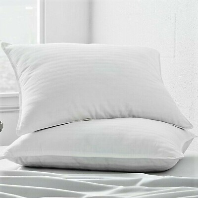 #ad Kaycie Gray Basics Luxury Pillows Cooling Gel Fiber 100% Cotton 2 Pillows Set