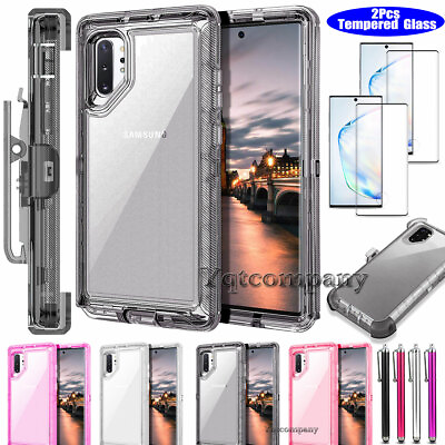 #ad For Samsung Galaxy Note 10 Plus S10 Clear Case w Kickstand Holster Clip Cover