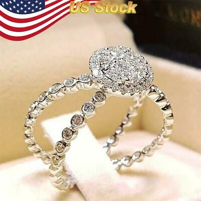 925 Silver Plated Wedding for Women Round Cut Cubic Zirconia Cocktail Ring