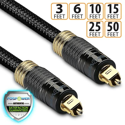 #ad FosPower Braided Toslink Digital Fiber Optic Optical Audio Cable SPDIF Dolby DTS