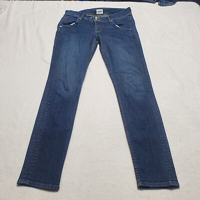 #ad Hudson Jeans Womens 27 Collin Midrise Skinny Ankle Denim Pants Flap Pocket