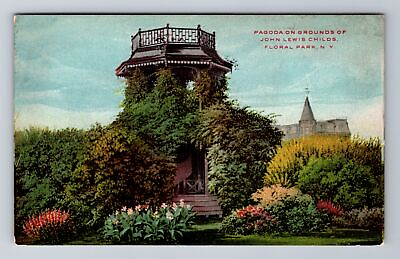 #ad #ad Floral Park NY New York Pagoga On Grounds Of John Lewis Childs Vintage Postcard