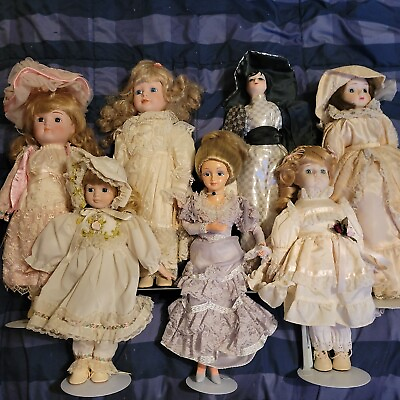 #ad lot of porcelain dolls