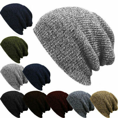 Knit Baggy Beanie Winter Hat Ski Slouchy Cap Skull Men Women USA Oversized Caps