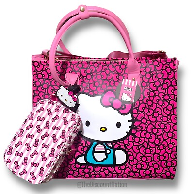 #ad #ad Hello Kitty Sanrio Travel Tote Crossbody Bag Luggage Tag 3 Piece Set NWT