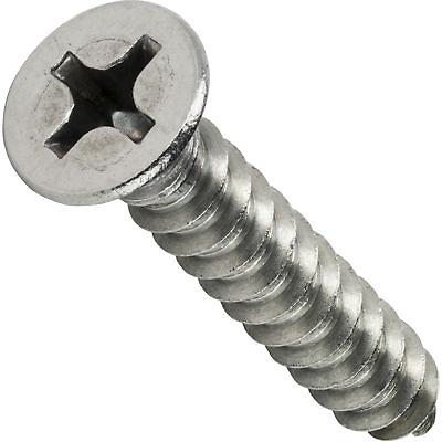 #ad #8 Phillips Flat Head Self Tapping Sheet Metal Screws Stainless Steel All Sizes