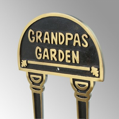 Solid Brass Plate Garden Sign GRANDPAS GARDEN Brass Plaques