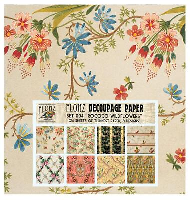 #ad Decoupage Paper Pack 24 Sheets 6quot;x6quot; Baroque Rococo Flowers Vintage Styled ...