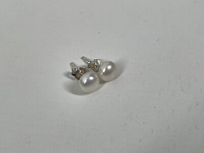 #ad Shashi NYC White Essential Pearl Stud 925 Sterling Silver Earrings