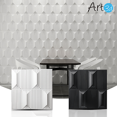 #ad Art3d 12 Pack 19.7quot;x19.7quot; PVC 3D Wall Panel 3D Textured Wall Panels